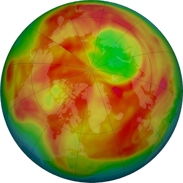 Arctic ozone map for 04 March 2018